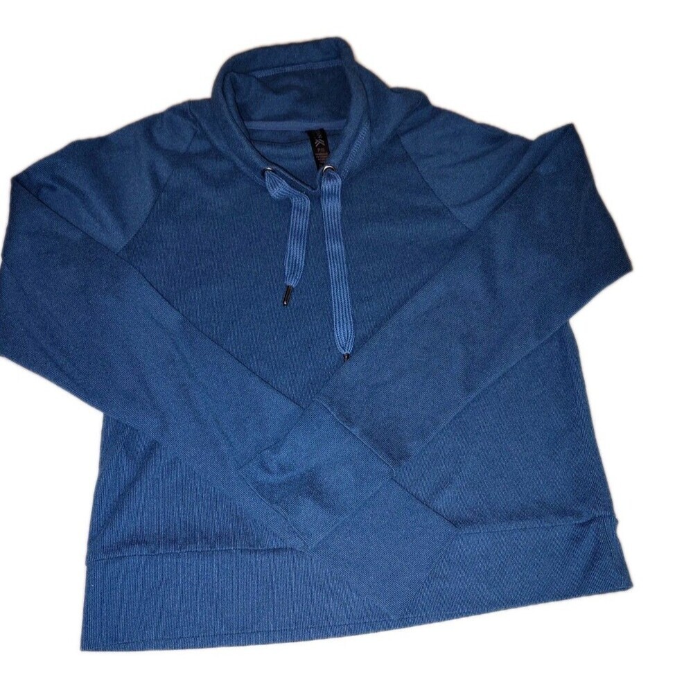 Kyodan Outdoor Women’s P/S Blue Ribbed Cowl Neck Pullover Sweatshirt Soft